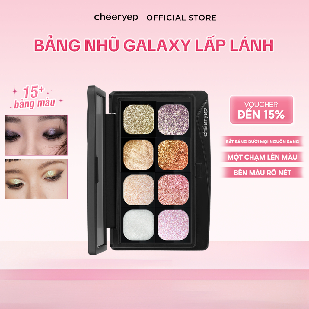 Bảng Phấn Mắt CHÉERYEP Galaxy Festival Nhũ Đa Sắc Bắt Sáng Lấp Lánh Phấn Mịn Dễ Tán Bền Màu | BigBuy360 - bigbuy360.vn