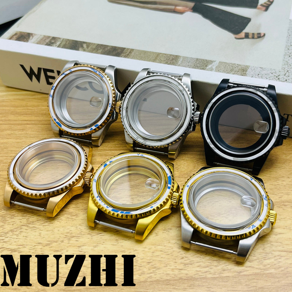 40MM Không Viền NH35 Diver Watch Case Sapphire Crystal 120 nhấp chuột Chống Thấm Nước Cho NH34 NH35 