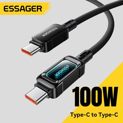 Chip đánh dấu điện tử cáp dữ liệu Essager C-C 100W cho ip huawei