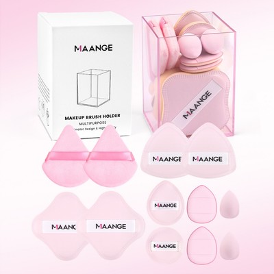 MAANGE 12 Bộ Phấn Bột Đa Năng Với Hộp Bảo Quản Chống Bụi Trong Suốt Cho Ứng Dụng Trang Điểm Dễ Dàng & Tinh Tế 2520756