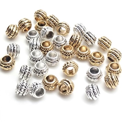 8x6mm 30 Chiếc Vòng Ba Lớp Hợp Kim Kẽm Hạt Retro DIY Trang Sức Miếng Đệm Phụ Kiện