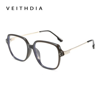 VEITHDIA Mới Vuông TR90 Khung Kính Chống Ánh Sáng Xanh Thời Trang Dành Cho Nam Nữ Cho Quang Học D2681