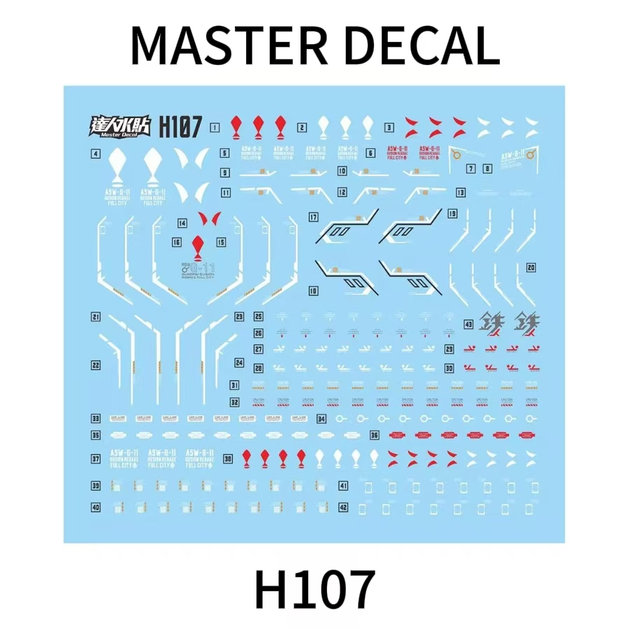 20260705 Decal trượt nước MASTER Thích hợp cho H107 HG 1 / 144 Gusion Rebake Full City () (Không có 