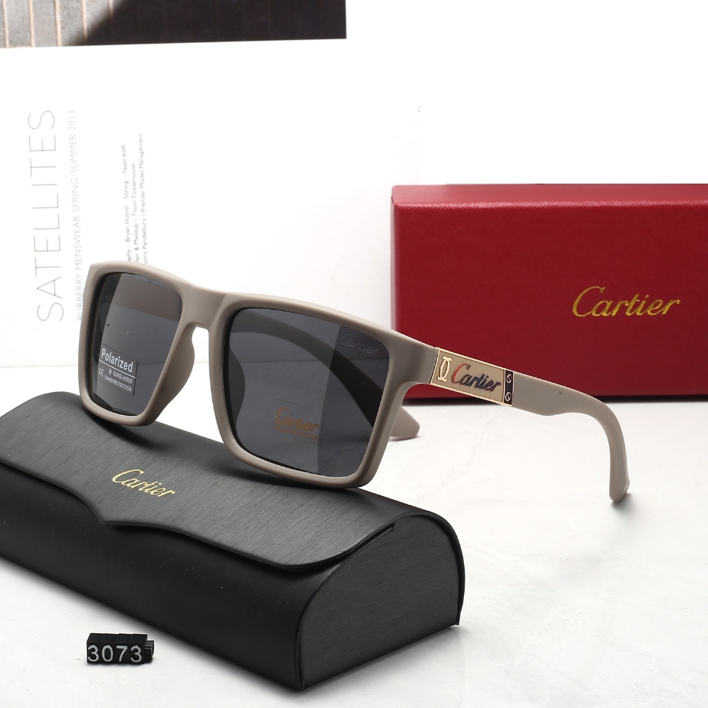 Kính râm vuông doanh nghiệp đơn giản Cartier Matte Acetate Frame HD Kính râm ống kính phân cực jh307