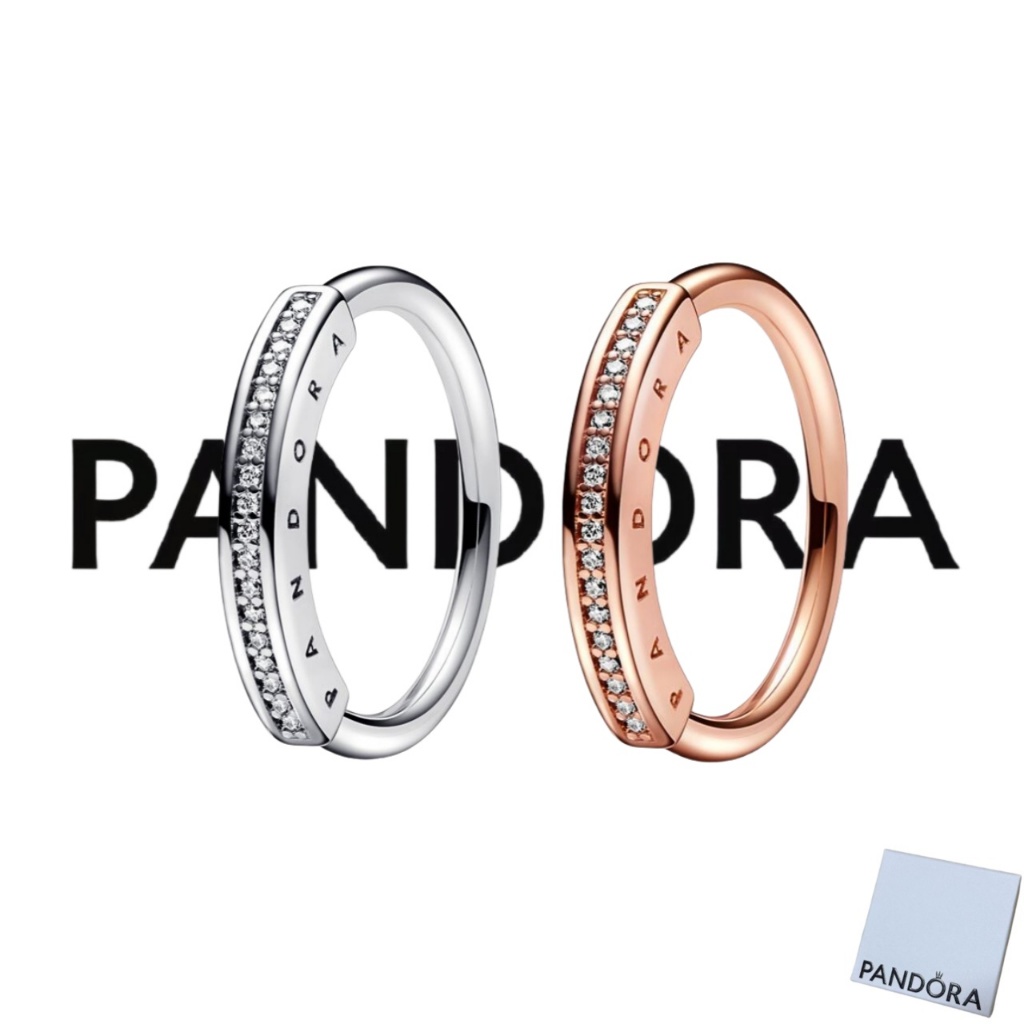 Phụ kiện trang sức thông thường sang trọng PANDORA (bao gồm hộp đóng gói) - Cặp nhẫn sang trọng chất