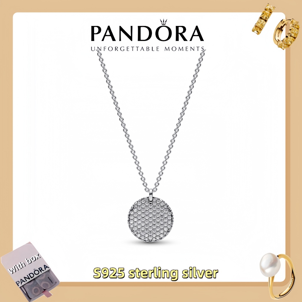Vòng tay mặt dây chuyền trang sức bằng bạc Pandora S925 (hộp quà tặng miễn phí) Vòng cổ mặt dây chuy