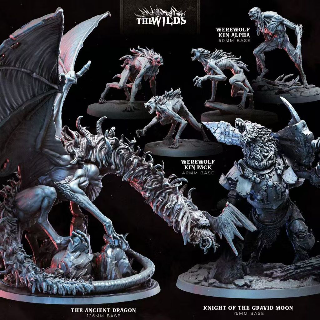 SK-Wild-Wild-Dark-Medium-Century-Fantasy DND In 3D Mô Hình Trắng Cờ Vua Mảnh Bảng Trò Chơi Mô Hình L