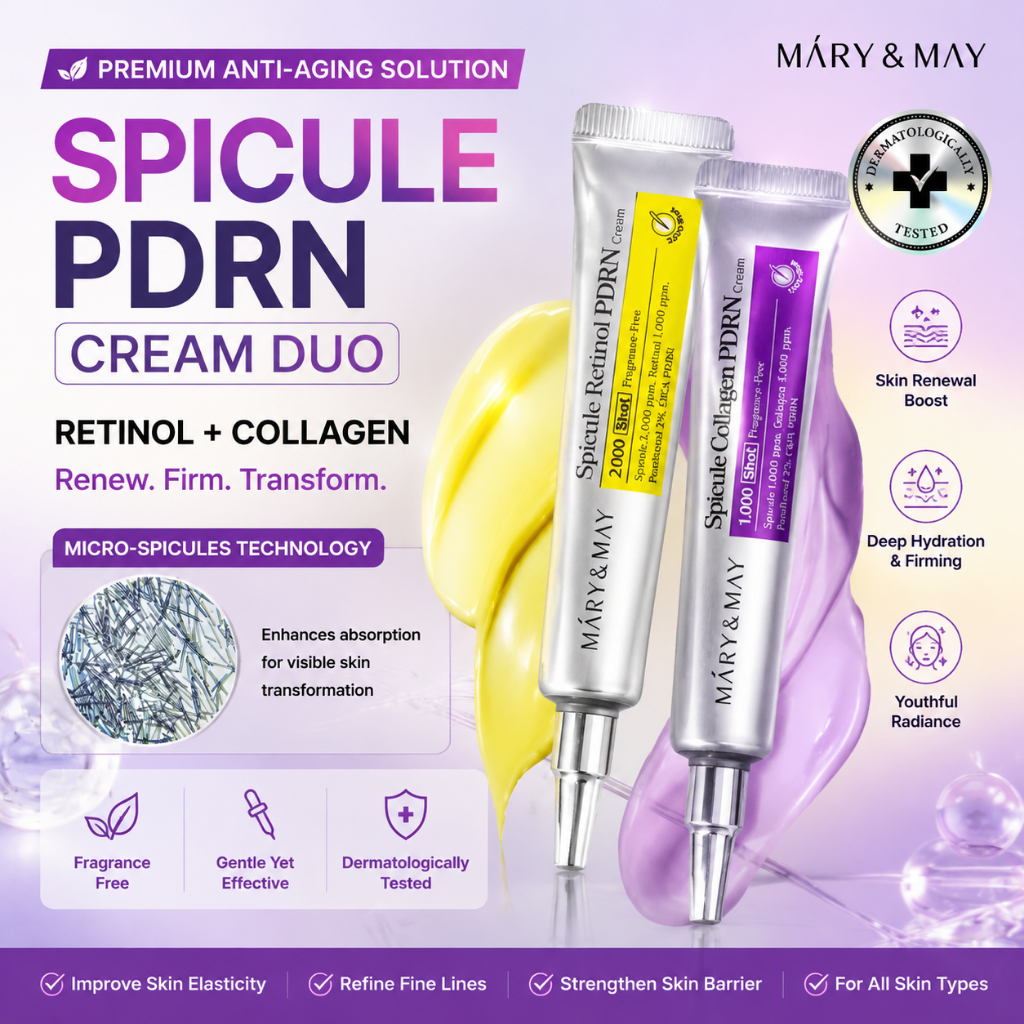 Kem Mary & May Spicule Retinol PDRN 15g / Kem Collagen Spicule 15g