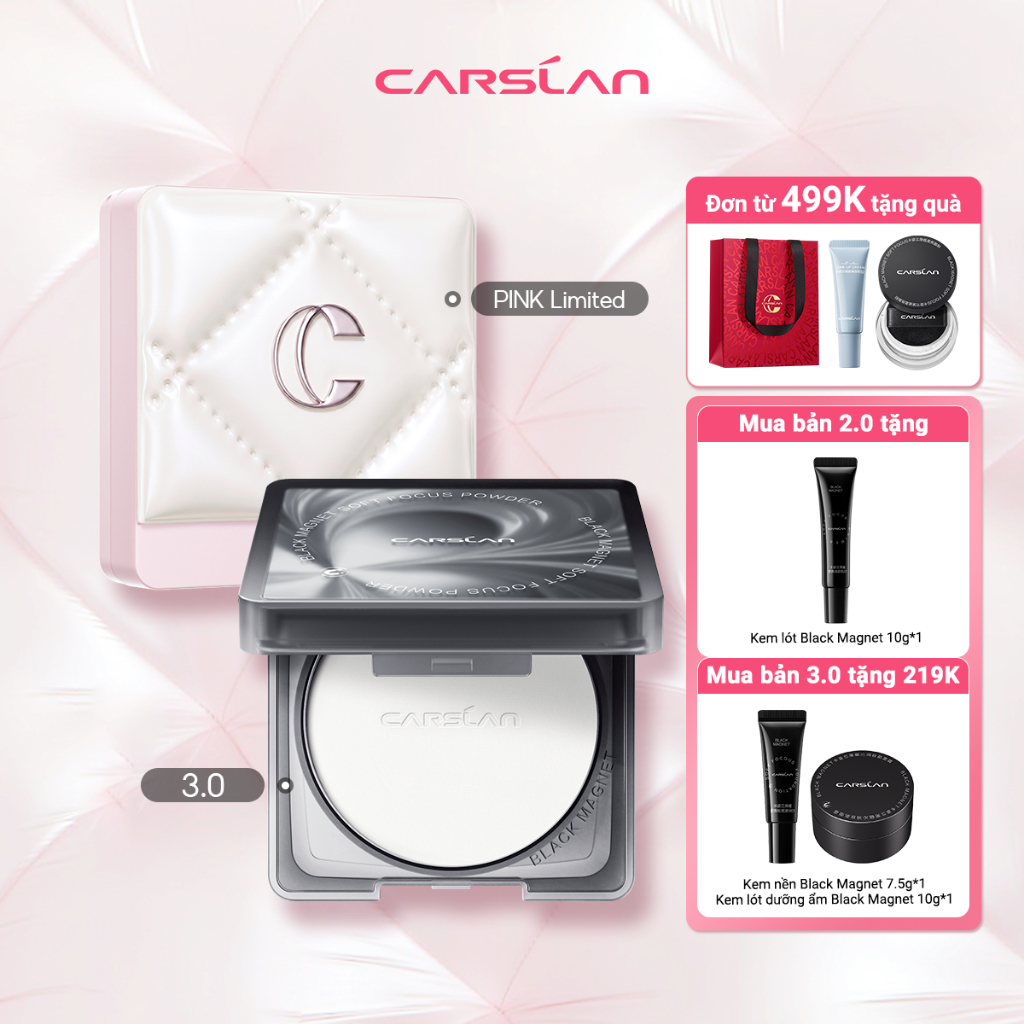 Phấn Nén kiềm dầu Carslan Black Magnet Soft Mist 24h Phấn Phủ trang điểm Mềm Mại Lâu Trôi 8g