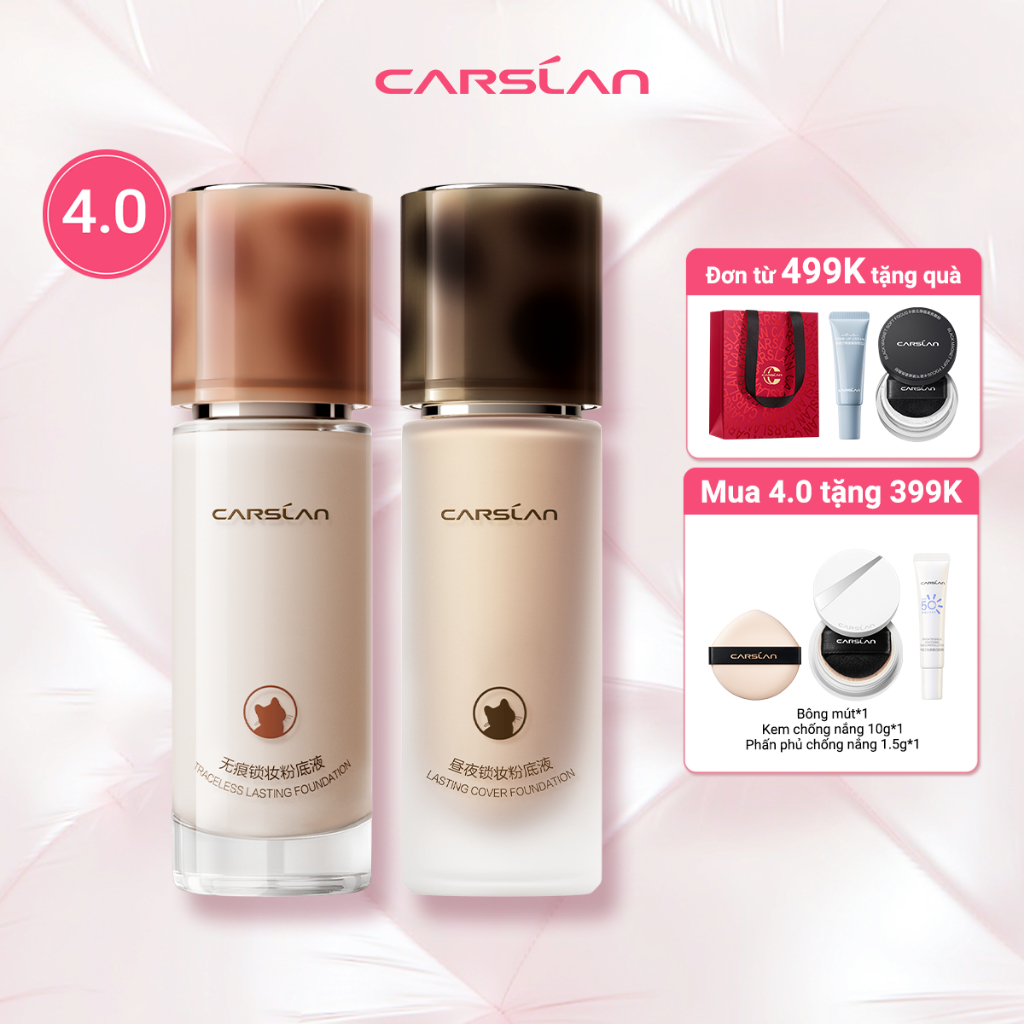 Kem Nền Carslan Dạng Lỏng Kiểm Soát Dầu Lâu Trôi Chống Thấm Nước Suốt 24h 30g
