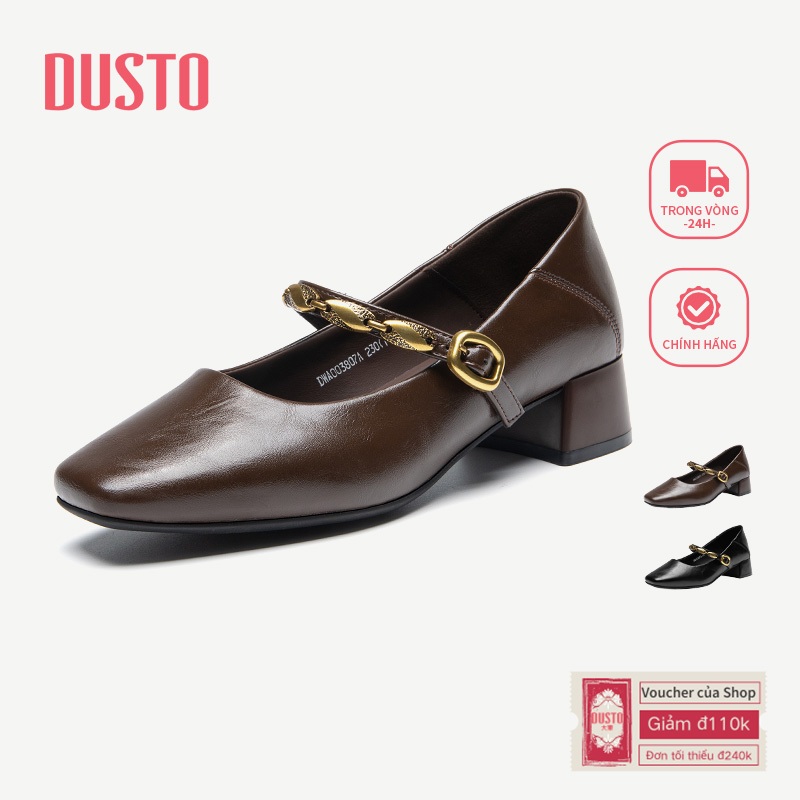 DUSTO Mary Jane Giày Nữ Gót Dày Giày Da Nữ DWA003807A