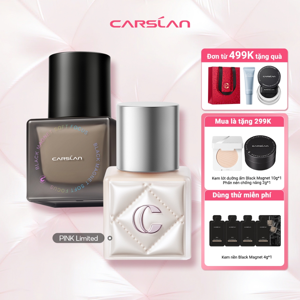 Kem nền Carslan Black Magnet Kháng nước mồ hôi Như da trần Bám nền Bền màu suốt 24H 30g