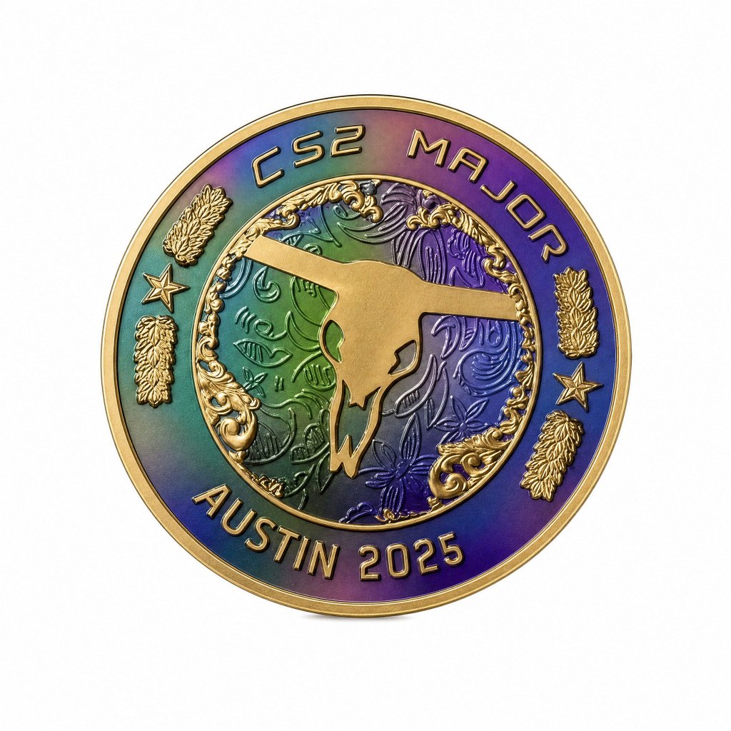 [Ships Fast] Đồng Xu Kỷ Niệm CS2 Major Austin 2025 Mạ Vàng | Challenge Coin Kim Loại | Xu Sưu Tầm Qu