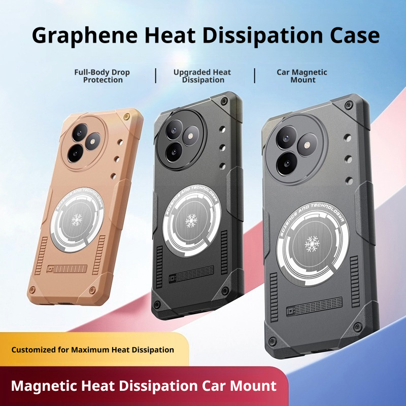 Ốp từ tính làm mát Graphene cho Poco F5 F6 F7 Pro Ultra chống rơi Chống mồ hôi Chống vân tay Ice Han