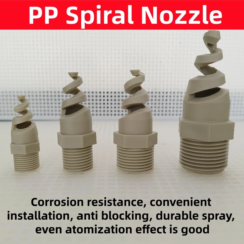 Vòi phun xoắn ốc PP 3 phút 4 phút 6 phút 1 inch vòi phun khử lưu huỳnh làm mát khí xả tháp phun phun