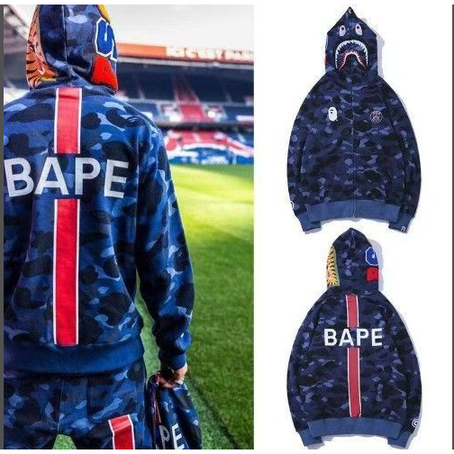 BAPE psg cổ điển Áo Hoodie Nam Nữ Phong Cách Mới 0819