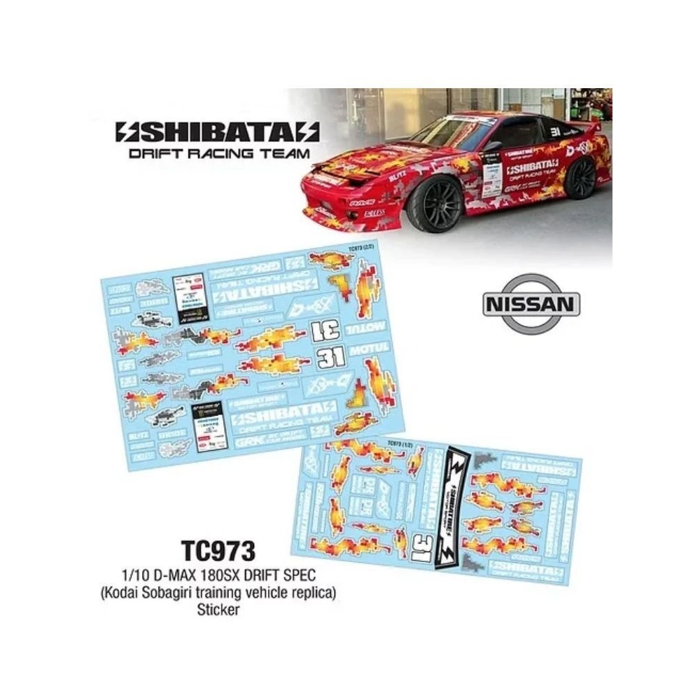 TC973 1 / 10 D-MAX 180SX DRIFT SPEC (Kodai Sobagiri) Miếng Dán