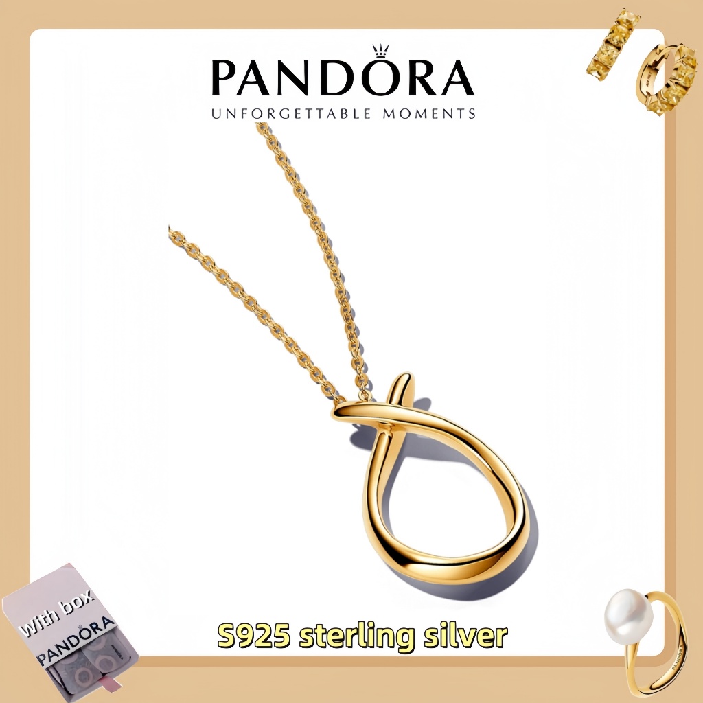 Vòng tay mặt dây chuyền trang sức bằng bạc Pandora S925 (hộp quà tặng miễn phí) Vòng cổ mặt dây chuy