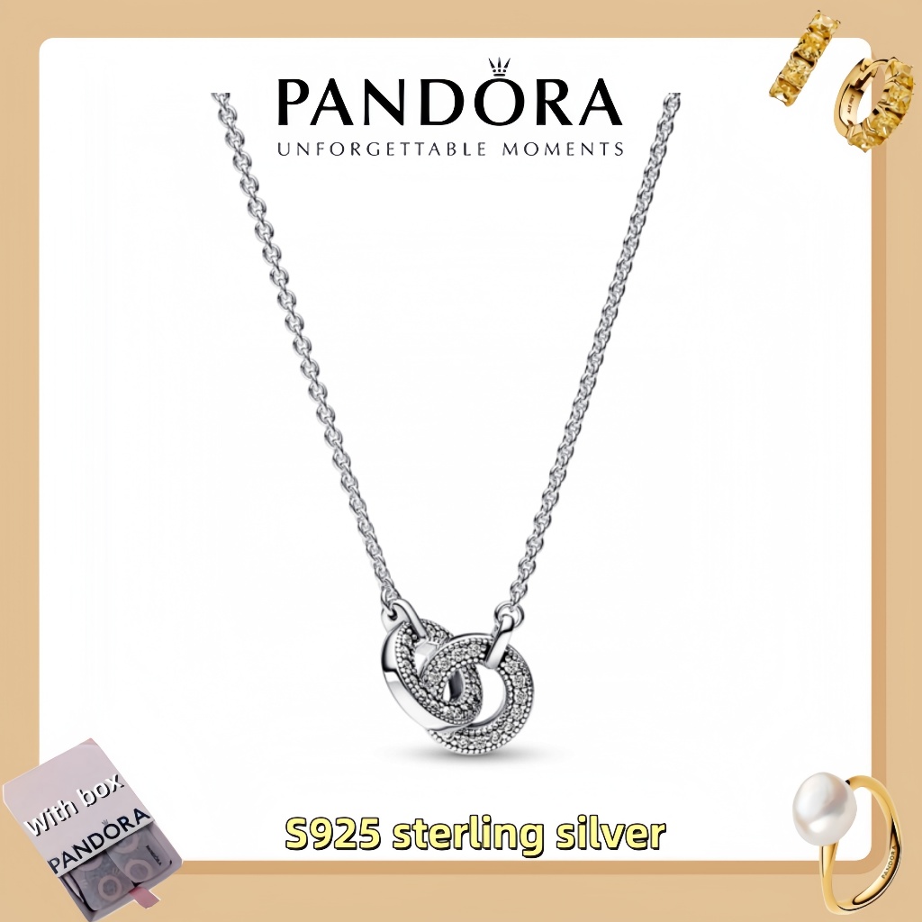 Vòng tay mặt dây chuyền trang sức bạc Pandora S925 (hộp quà tặng miễn phí) Vòng cổ mặt dây chuyền Pa