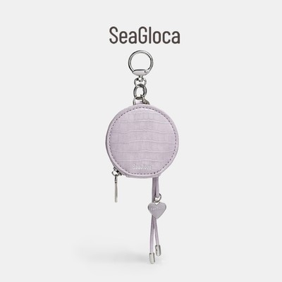 SeaGloca Tròn Croc In Dây Kéo Tai Nghe Túi Bảo Quản Mặt Dây Chuyền Trái Tim Di Động Cho Nữ 00001