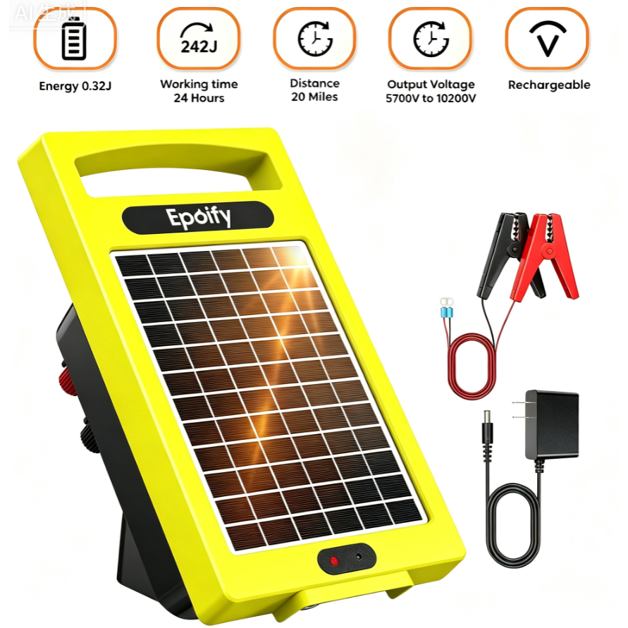 ENERGIZER 0.32 Joule 20-Mile Sạc Điện Ngày / Đêm Chế Độ Sạc Hàng Rào Năng Lượng Mặt Trời Năng Lượng 