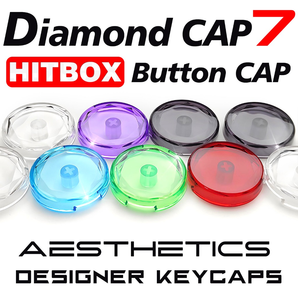 SITONG | Cap-7 Kim Cương Ngang Trục Cơ Nút Nắp Pha Lê Trong Suốt Hitbox King of Fighters Street Figh
