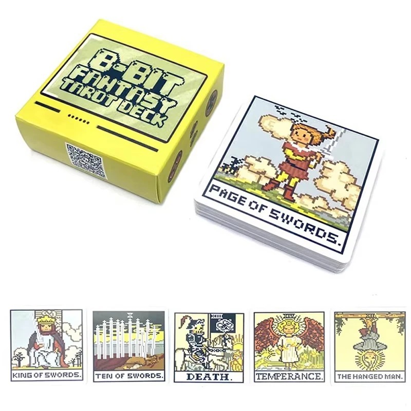 7X7cm 8 Bit Fantasy Tarot Deck Card Tiên tri Bói toán Gia đình Ban Fortune Kể trò chơi Người mới bắt