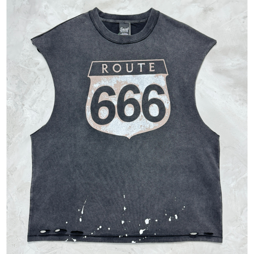 Áo ghi lê rửa hạng nặng Saint x "No.666 Hell Highway" Limited