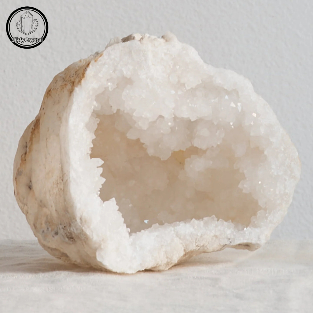 Geode thạch anh trắng Maroc lớn ✨ Hang pha lê tự nhiên lớn | Tuyên Bố Trang Trí Nhà & Hộp Trang Sức 
