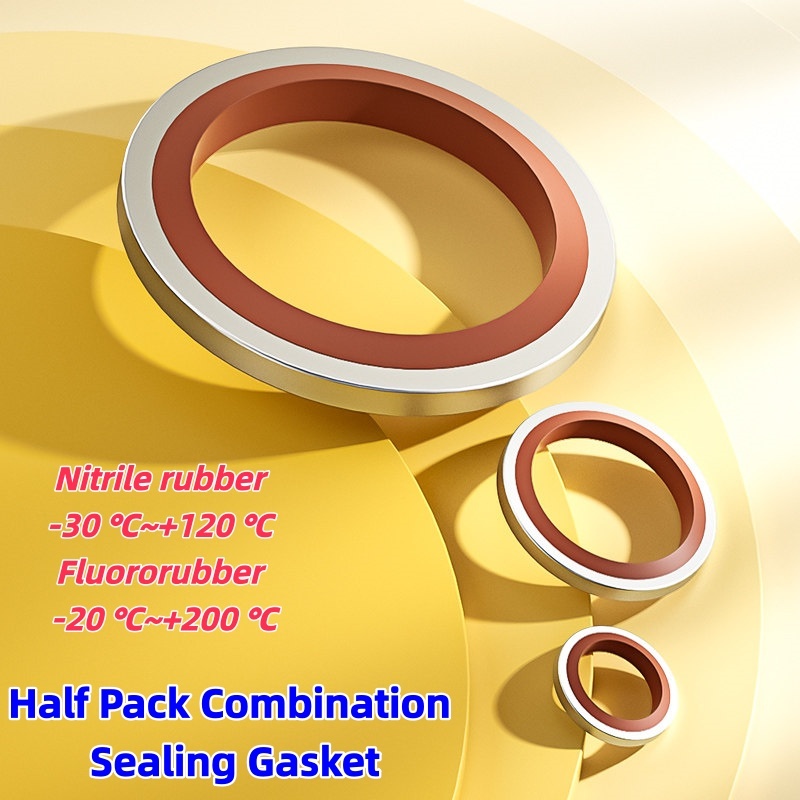 JB982-77 Kết Hợp Gioăng Thép Không Gỉ 304 Fluororubber Nửa Gói Kết Hợp Con Dấu Nhiệt Độ Và Chịu Áp L