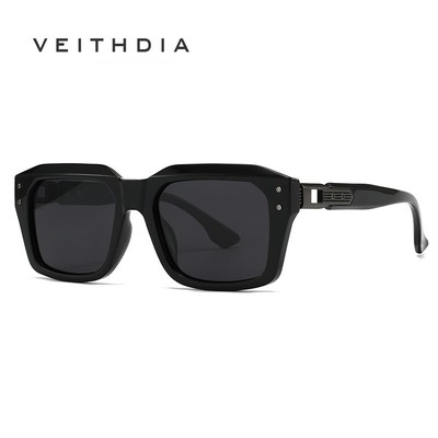 VEITHDIA Kính râm phân cực khung vuông thời trang mới dành cho nam và nữ Kính lái xe hợp thời trang ngoài trời có bảo vệ UV400 C6009