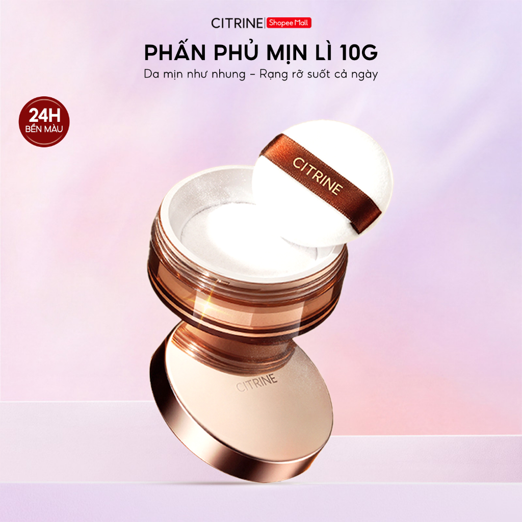 [CITRINE] Phấn phủ dạng bột (CITRINE CLEAR MIST LOOSE POWDER 01 SOFT PURPLE 02 TRANSPARENT) giúp làm