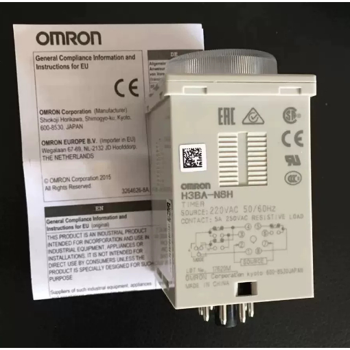 Rơle thời gian Omron H3BA-N8H H3CR-H8L Độ trễ tắt nguồn AC220 24 Có thể điều chỉnh H3-8 H3BA-N8