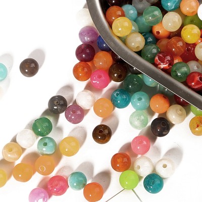 6MM Acrylic Đám Mây Hạt Hiệu Ứng Tròn Rời Miếng Đệm Hạt Trang Sức Làm DIY Vòng Tay Vòng Cổ Phụ Kiện