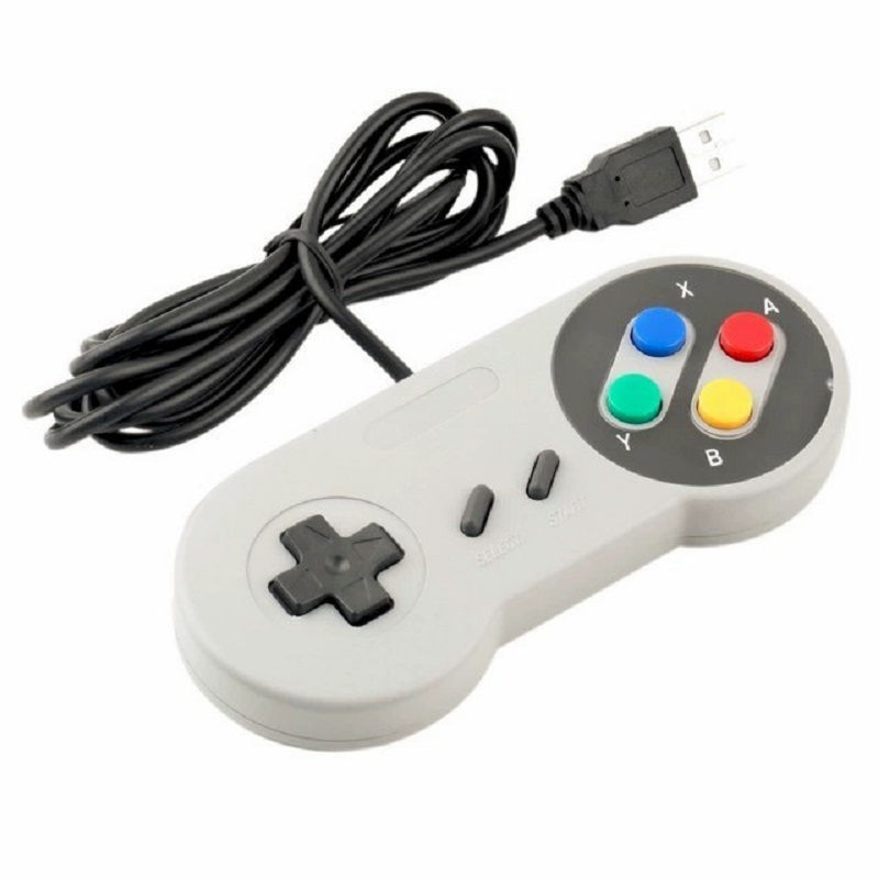 Cổ Điển Retro Siêu USB Bộ Điều Khiển Tay Cầm Chơi Game Cần Điều Khiển Cho Nintendo Cho SNES Bộ Điều 