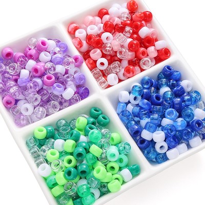 6X9mm Màu Acrylic Thùng Hạt Trộn Màu Trong Suốt Thùng Hạt DIY Điện Thoại Di Động Dây Xích Ba Lô Treo Dây Xích Phụ Kiện