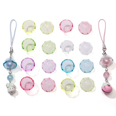 22x12.5mm Trong Suố  Gió Chuông Bao Acrylic Hình Bán Nguyệt Bao Hạt DIY Chuyền Tự Làm Ba Lô Móc Khóa Accessorie