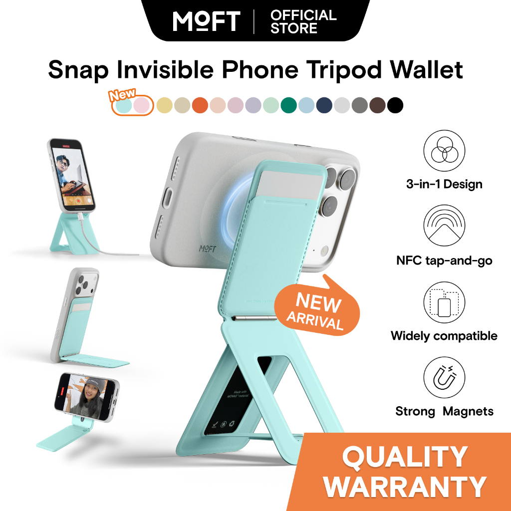 Moft Snap Ví điện thoại vô hình Giá đỡ chân máy điện thoại MOVASTM Tương thích từ tính 3 trong 1