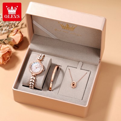 OLEVS Đồng hồ nữ chống nước Chính hãng thạch anh bộ quà tặng sang trọng 9971s