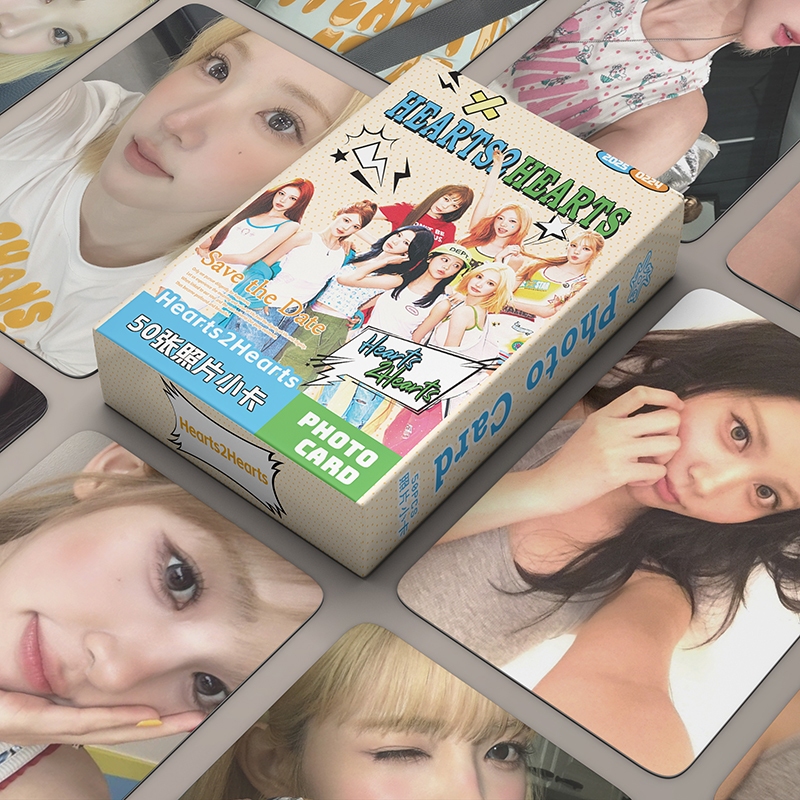 50 Cái / hộp Hearts2Hearts H2H Laser Card Photocard hologram LOMO Card KPOP Album