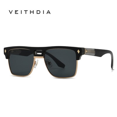 VEITHDIA Retro Nam UV400 Kính Bảo Vệ Nữ Kính Lái Xe Vuông Hợp Thời Trang Cho Tiệc Ngoài Trời 26118