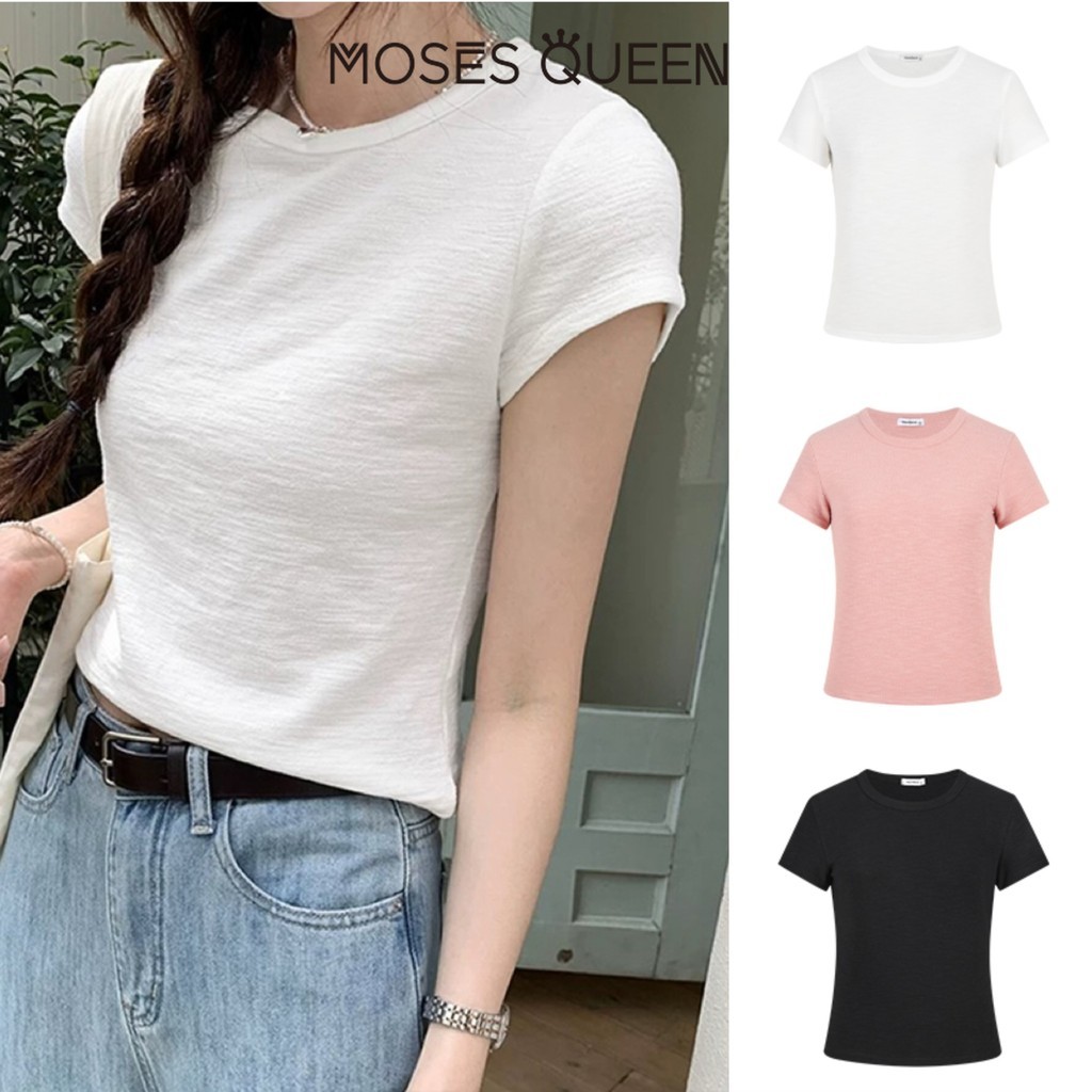 MOSESQUEEN Slim Màu Trơn Thời Trang Top Mùa Hè Mới Slim Joker Họa Tiết Sense…