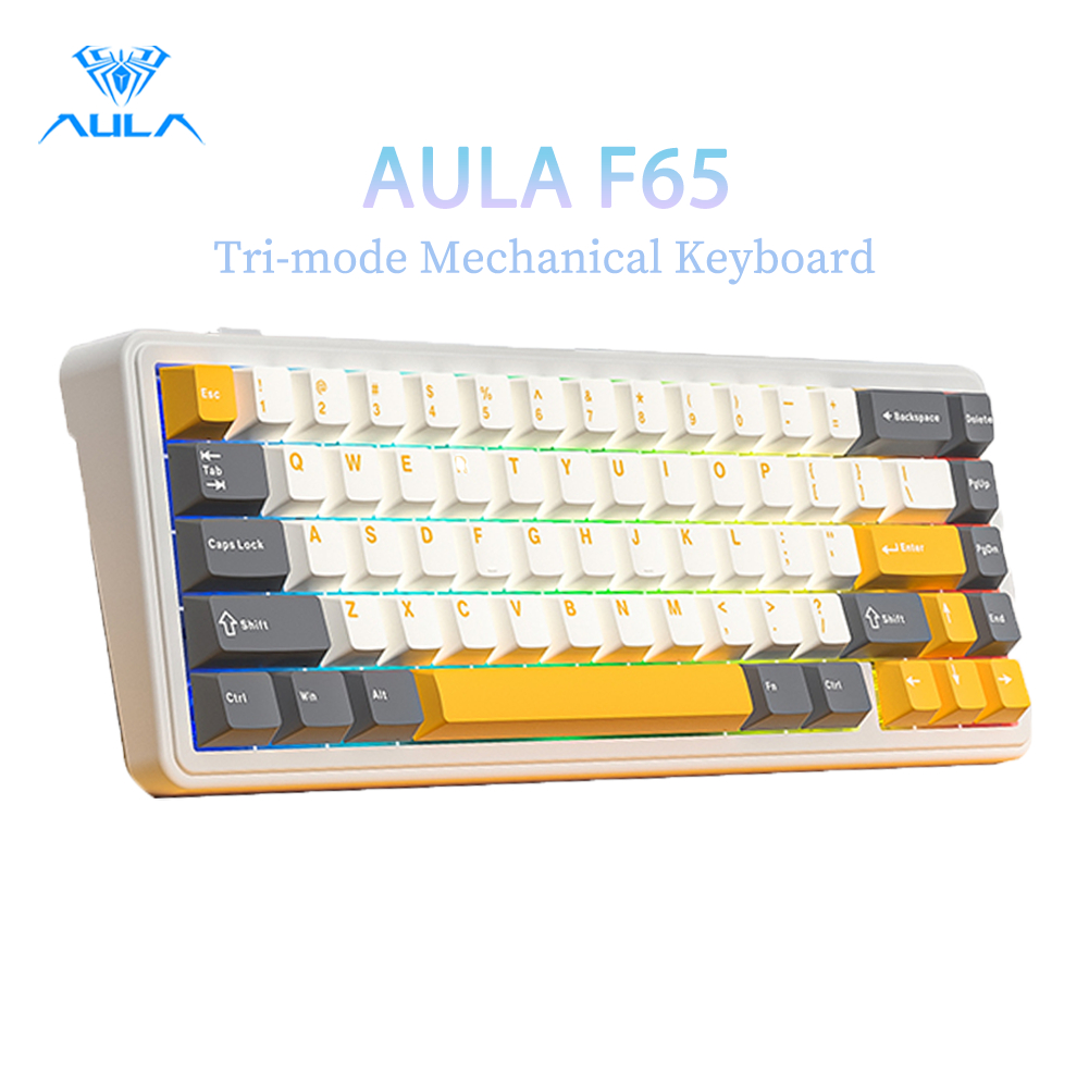 Bàn phím cơ AULA F65 67 phím Tri-mode Hot Swappable RGB Light 62% Bố cục