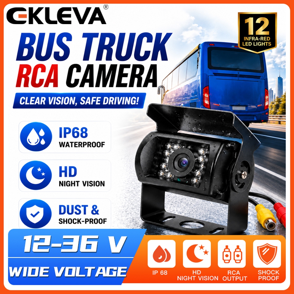 EKLEVA 4 chân Camera dự phòng phía sau Camera lùi tầm nhìn ban đêm IR chống nước cho xe tải Xe buýt 