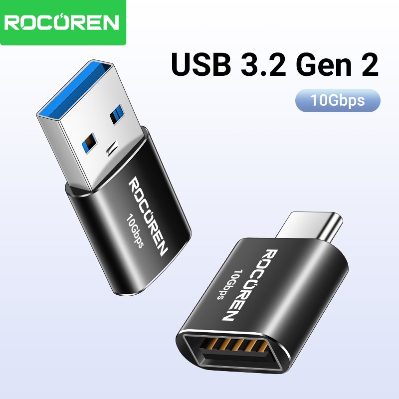 Rocoren OTG Adapter USB Type C Nam Sang USB A 3.0 3.2 Nữ Cho Macbook pro Air Samsung Adapter Chuyển 