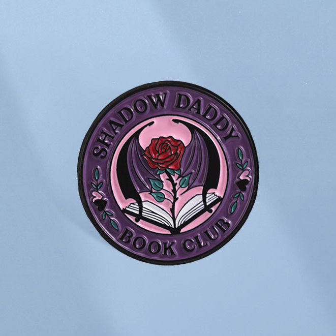 Shadow Daddy Book Club Men Pin Dark Fantasy Bat Wing Rose Book Trâm Ve Áo Huy Hiệu Ba Lô Phụ Kiện Qu
