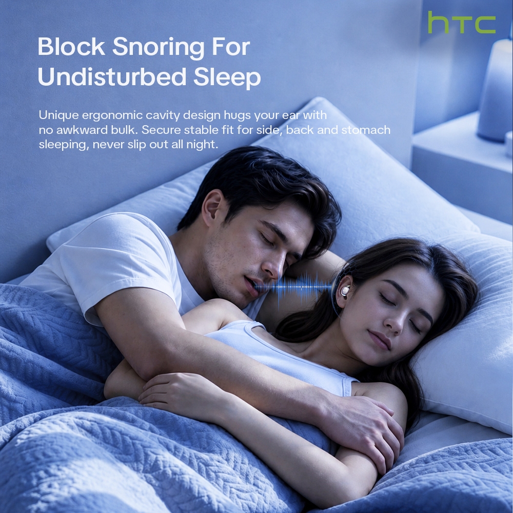 HTC NE96  Tai nghe chuyên dụng khi ngủ Thiết kế siêu mỏng, vừa vặn không gây áp lực; thời lượng pin dài; công nghệ chống ồn ANC; Bluetooth 6.0; ứng dụng phát tiếng ồn trắng hỗ trợ giấc ngủ. | BigBuy360 - bigbuy360.vn