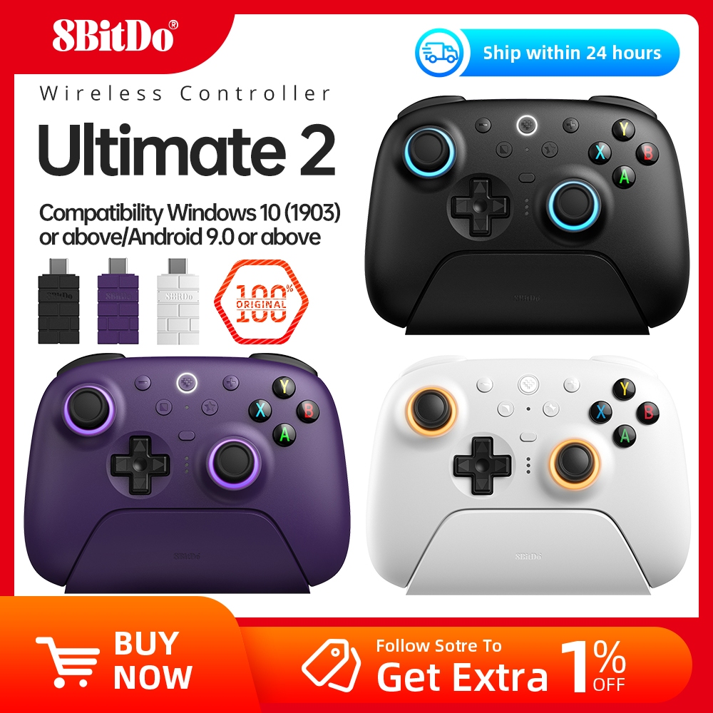 Bộ điều khiển không dây 8BitDo Ultimate 2 Tương thích với Windows và Android