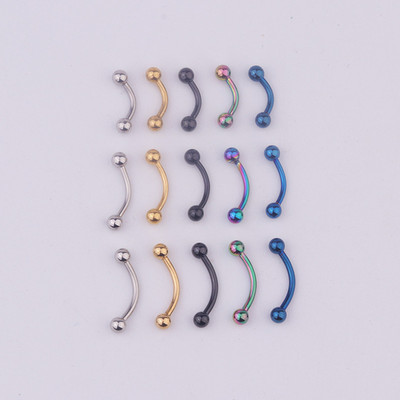 6 / 8 / 10mm 1 Cái / túi Thép Phẫu Thuật 3mm Bóng Lông Mày Xuyên Cong Barbell Lip Ring Snug Daith Helix Rook Bông Tai