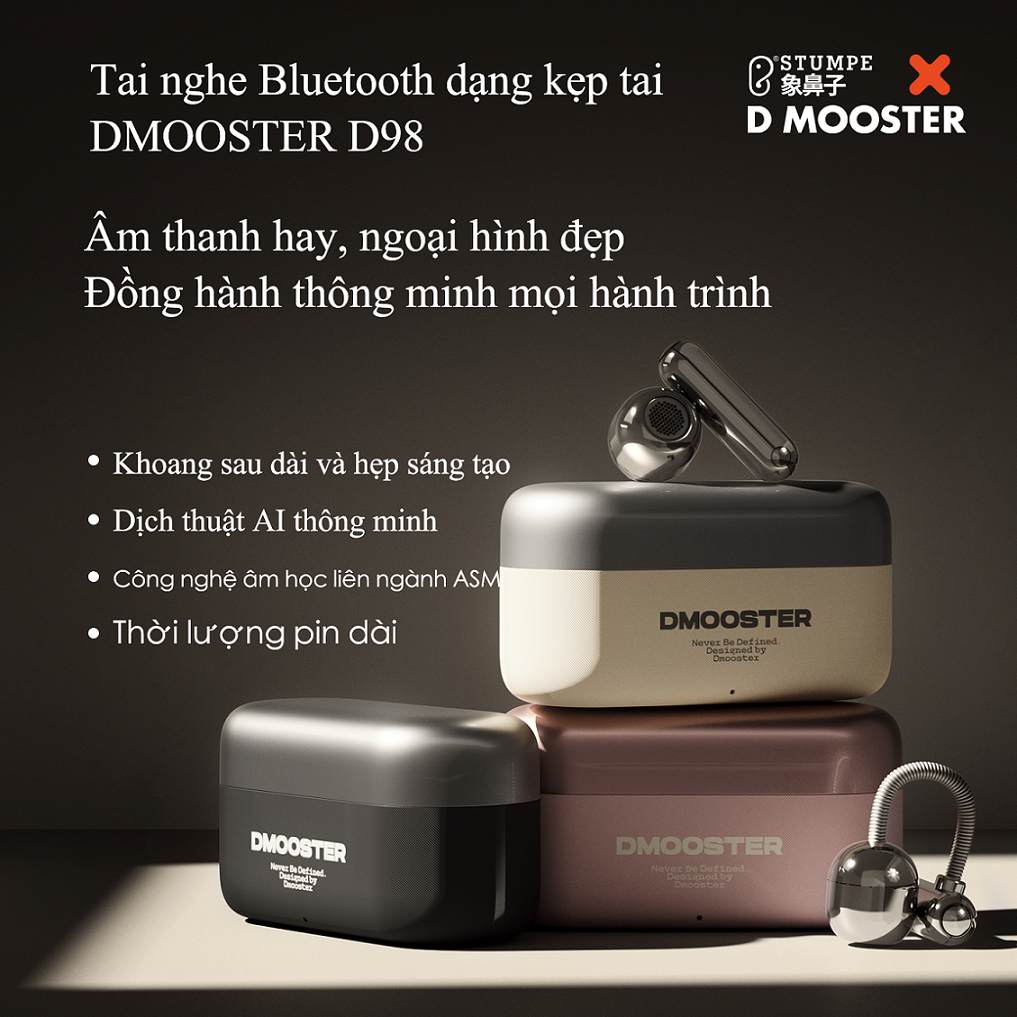 Dmooster Phong cách kinh doanh Tai nghe Bluetooth AI không cảm ứng D98